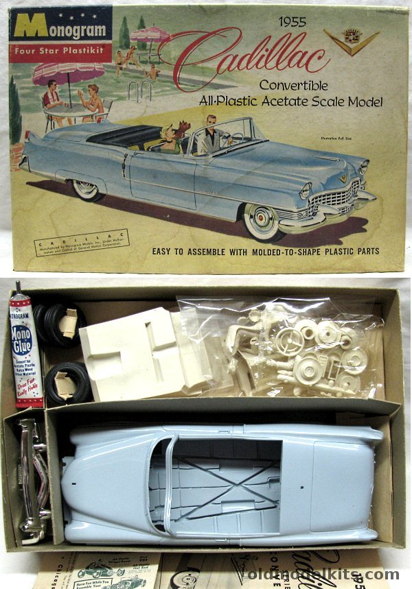 Monogram 1/20 1955 Cadillac Convertible - Four Star Issue, P4-295 plastic model kit